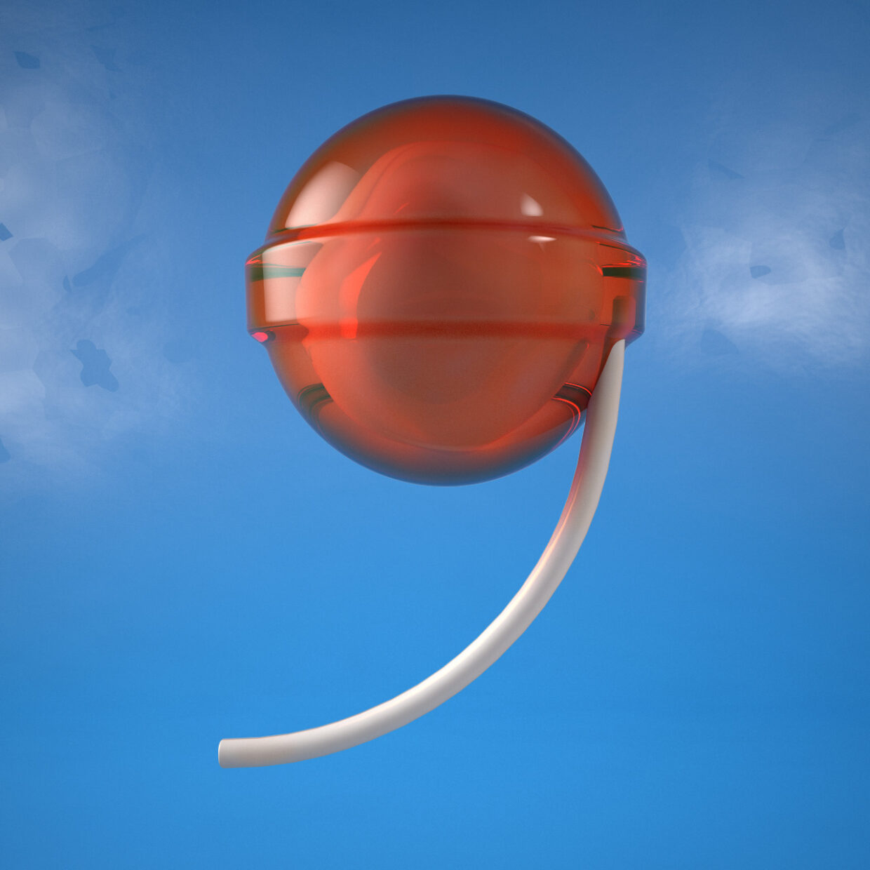 3D illustration of a nine-shaped lollipop