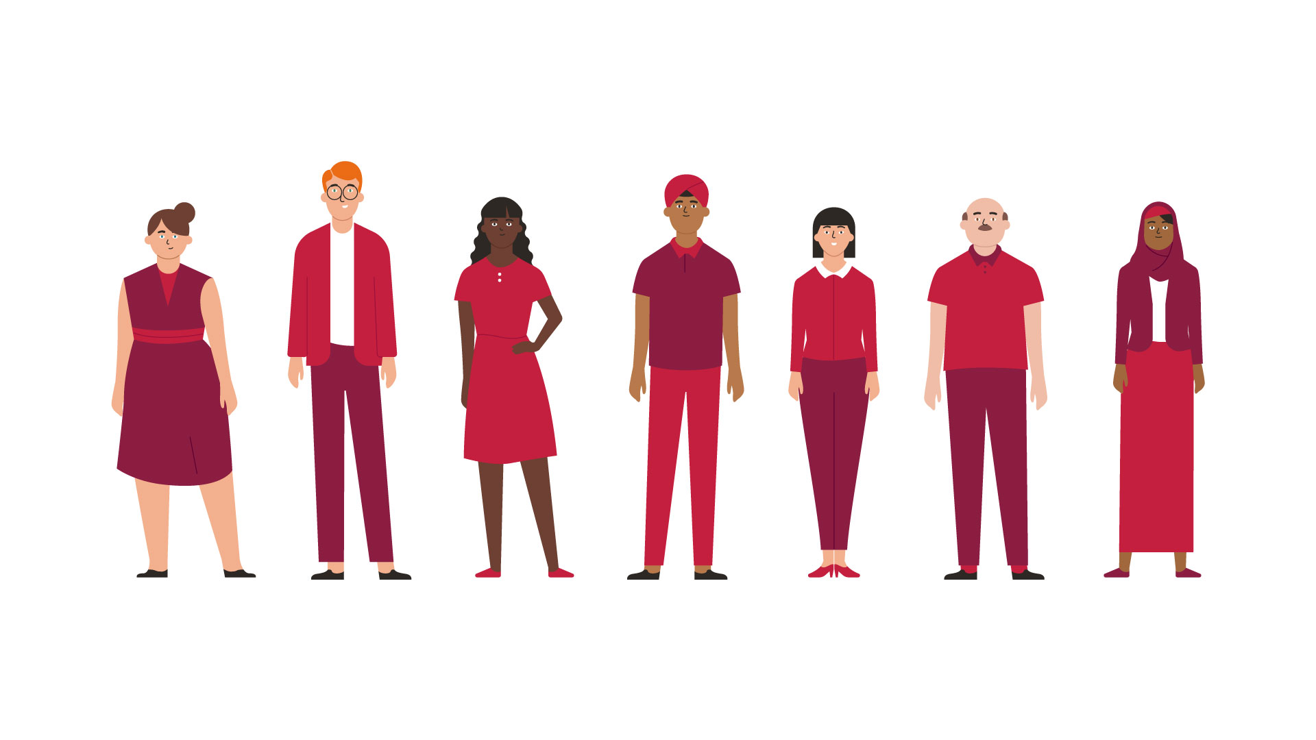 Vector illustration of different characters for the CIBC communications