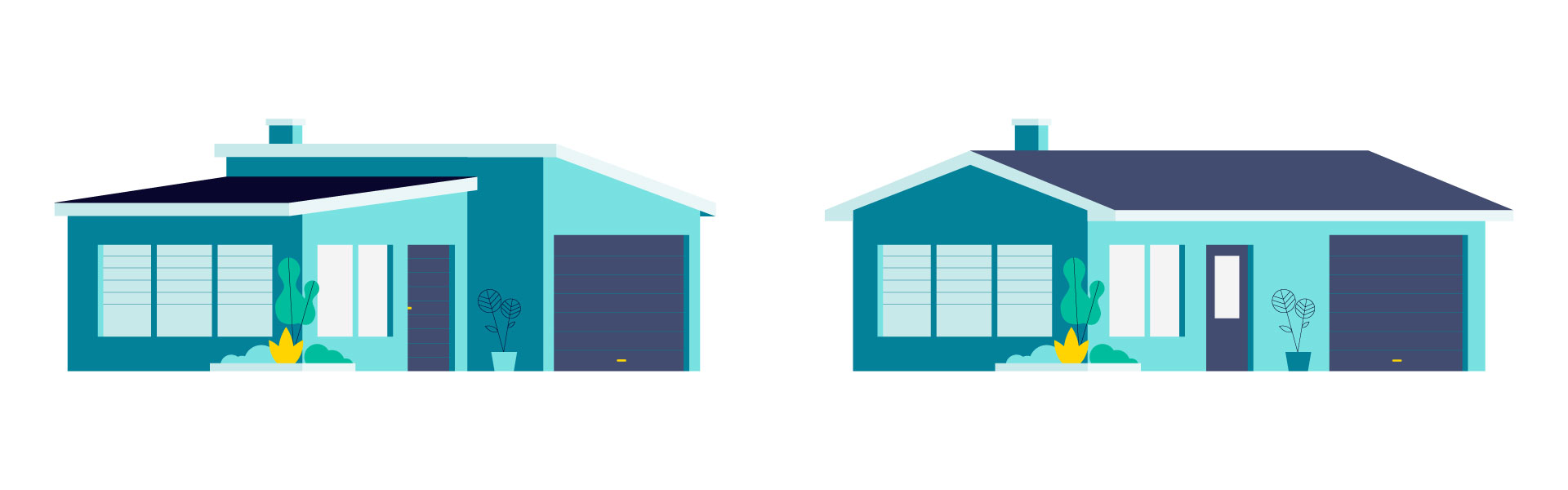 Illustration of two modern houses