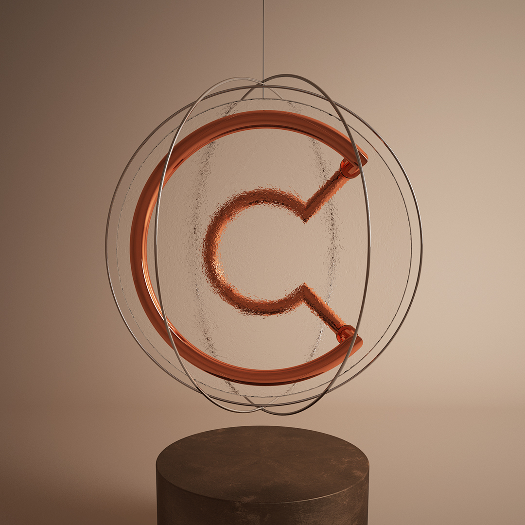 3D illustration of the letter C